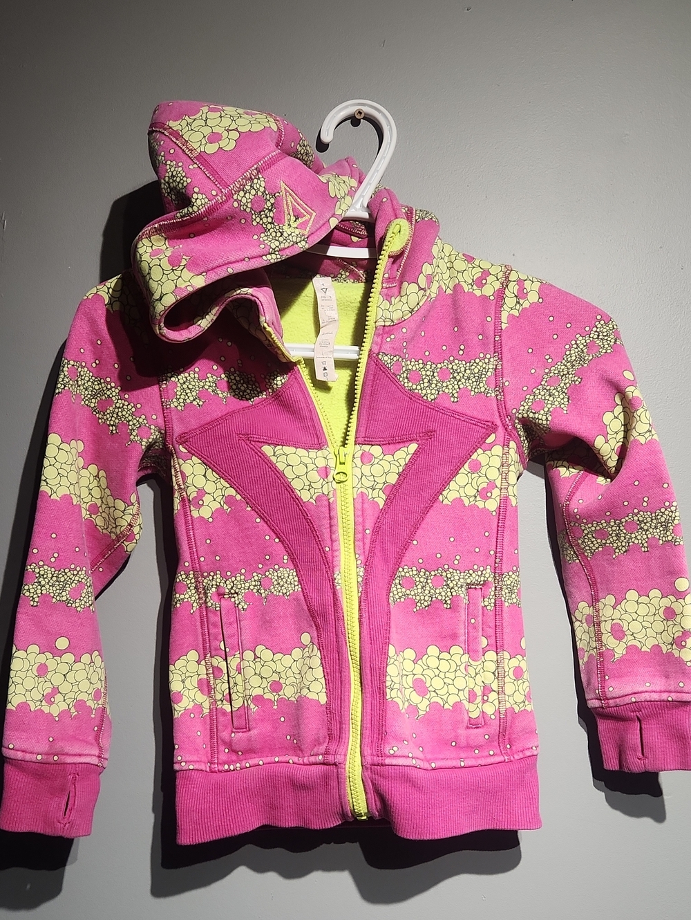 ivivva Girls' Pink & Lime Zip-Up Hoodie Jacket